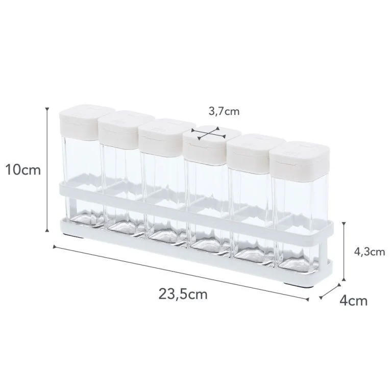 Yamazaki Tower Kruidenrek met 6 potjes - Wit