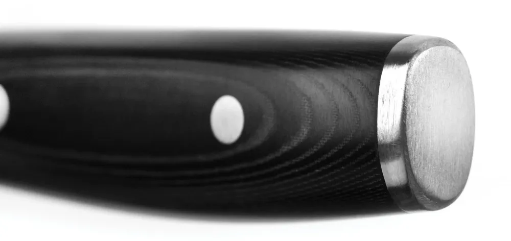 Yaxell Koksmes Ran met anti-kleefkuiltjes 20 cm - 69 laags roestvrij damast staal - canvas Micarta heft