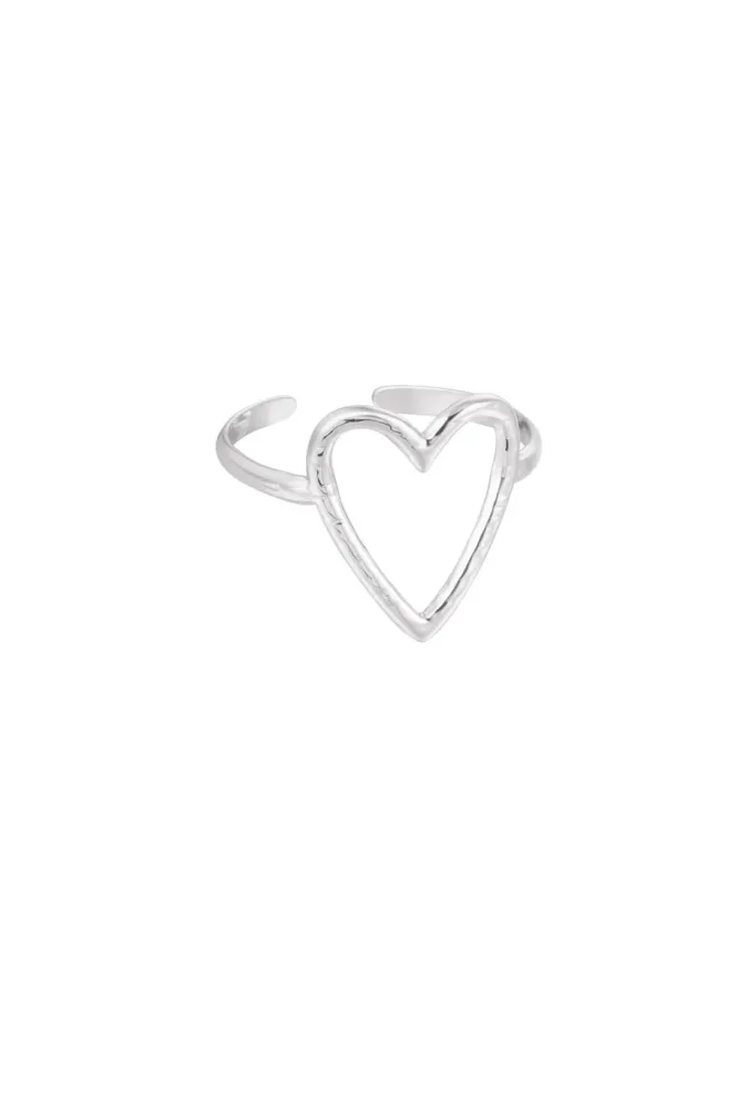 Ring Big Heart zilver Yehwang