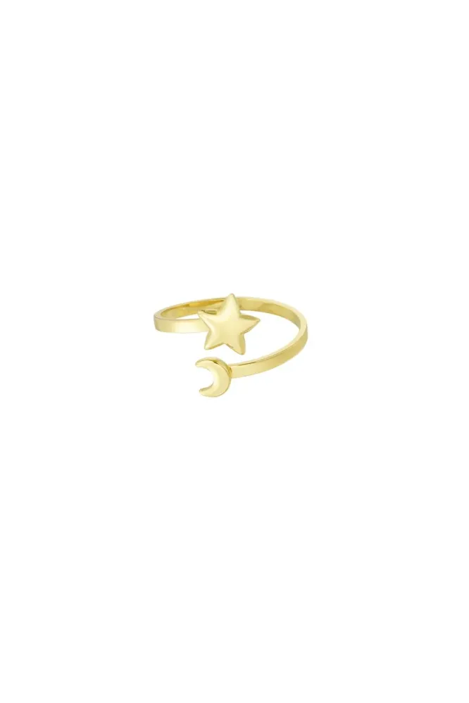 Ring Star & Moon goud Yehwang