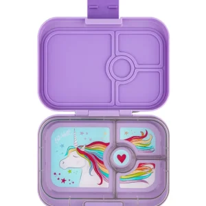 Yumbox Panino Bentobox 4 vakken - 22x15x5cm - Lavander Purple/Unicorn Tray