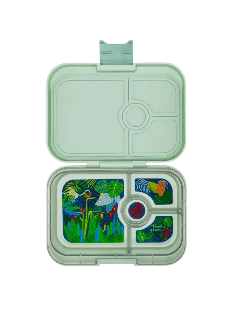 Yumbox Panino Bentobox 4 vakken - 22x15x5cm - Sage Green/Jungle Tray