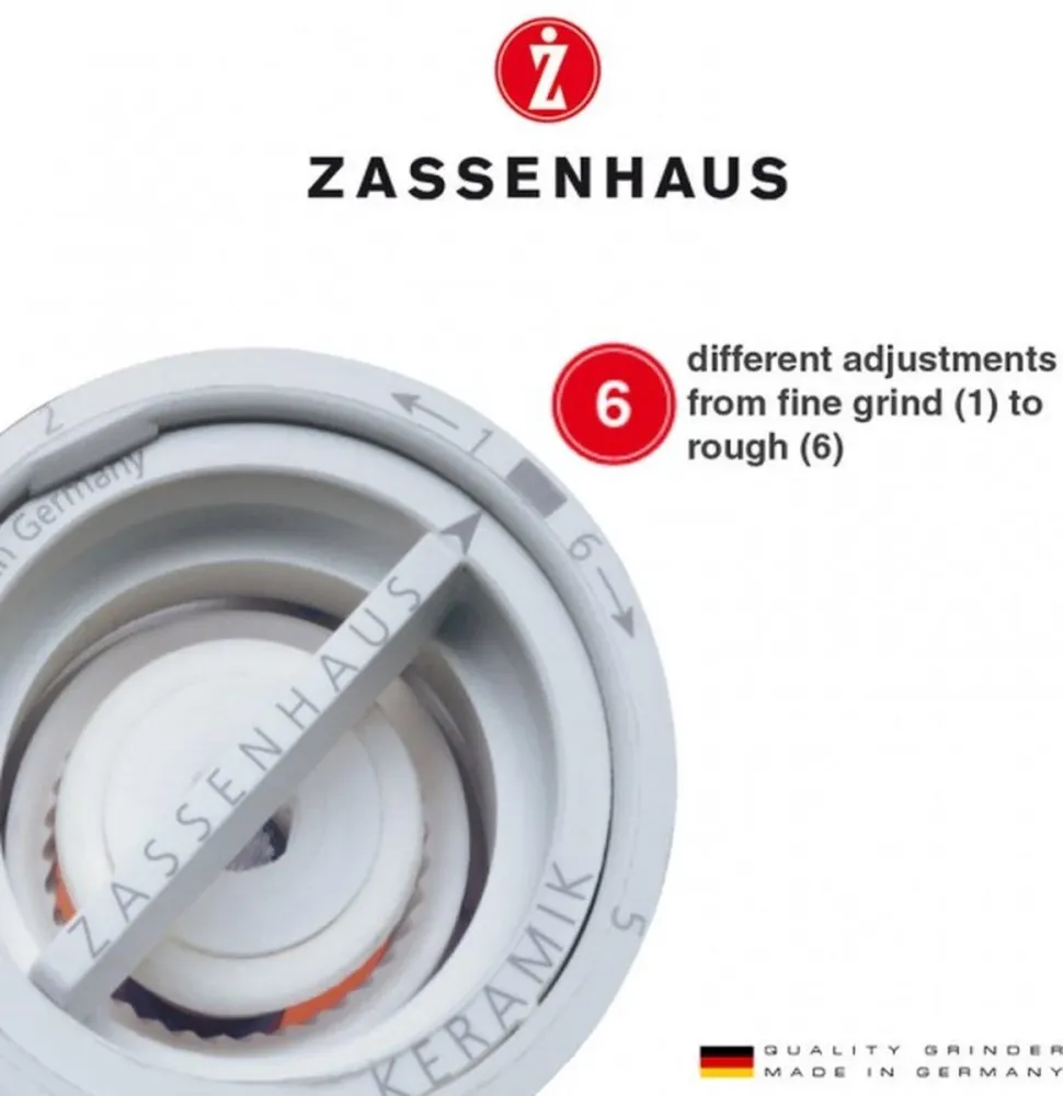 Zassenhaus Peper- en Zoutstel AUGSBURG 18 cm zwart/wit