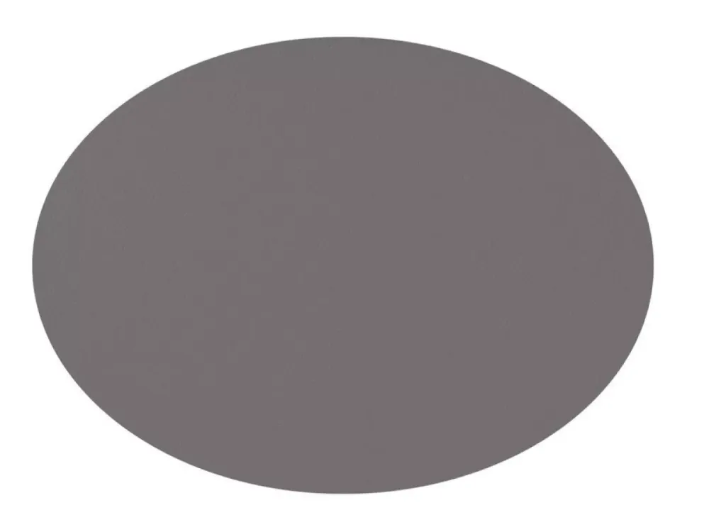 Placemat Ovaal Lederlook Grijs ZicZac