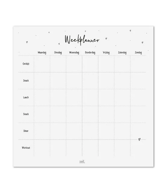 Maaltijd weekplanner Zoedt