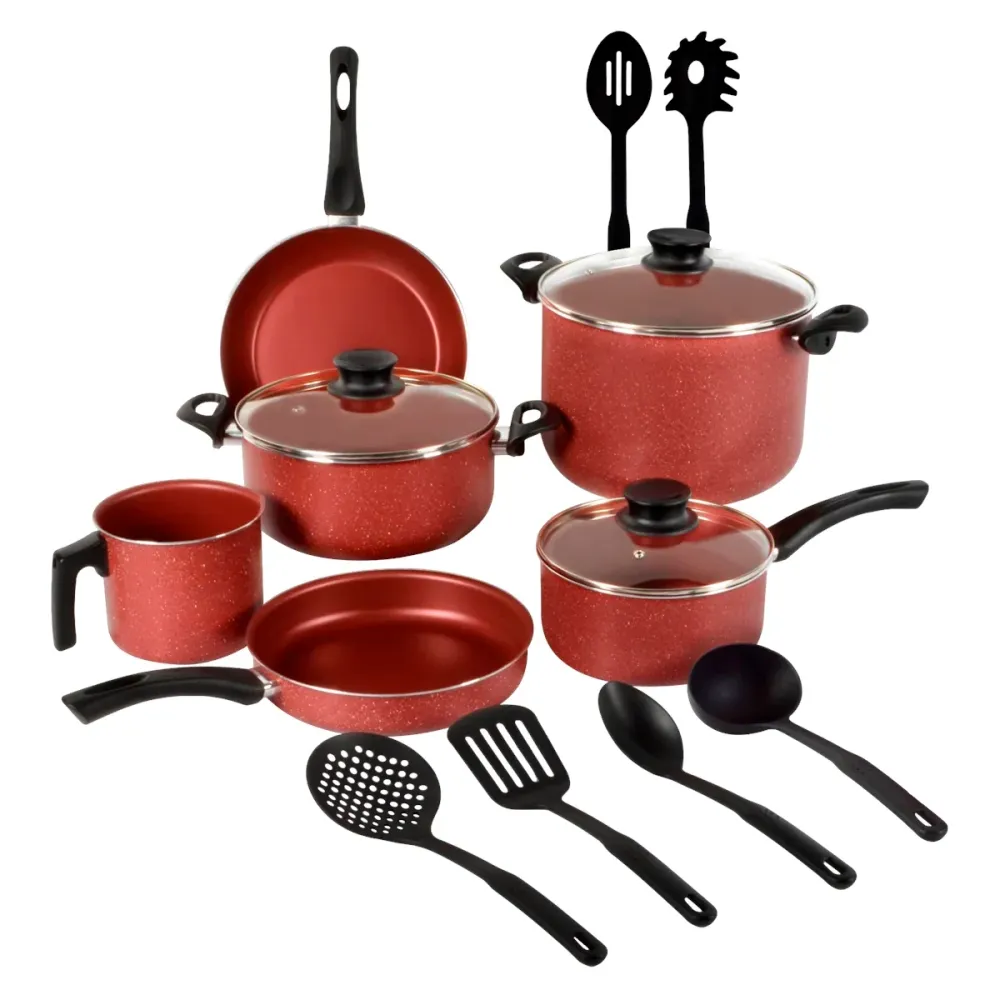 * Bateria de Cocina Genova en Aluminio Color Rojo de 15 Piezas Tramontina * ZONA CHEF