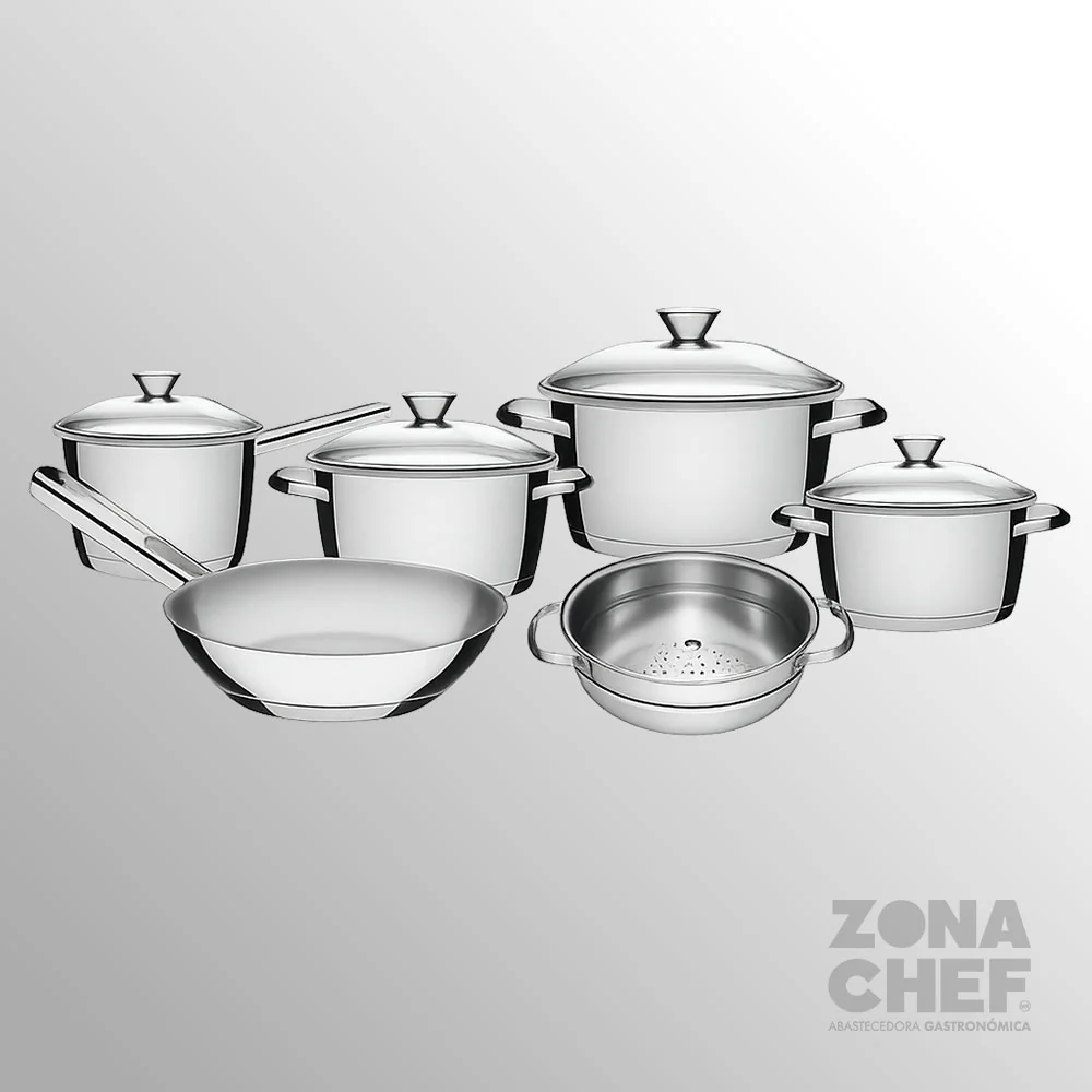 Bateria de cocina 6 piezas 0.6mm ZONA CHEF