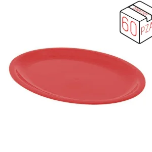 Linea Colombia de Polipropileno Plato Plano XL de 24.5 cm Rojo Caja c/60 pzas Tcp ZONA CHEF