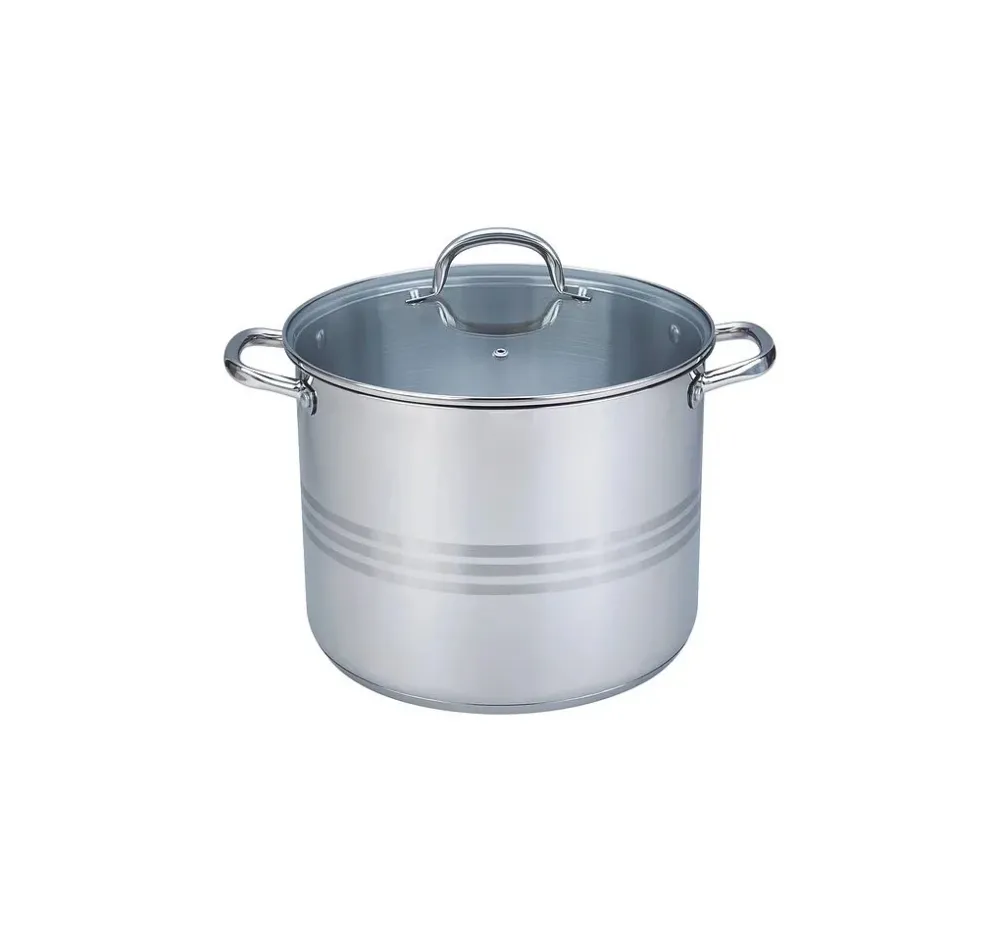-Ollas en Acero Inoxidable c/Tapa de vidrio de diferentes Capacidades T&K- ZONA CHEF