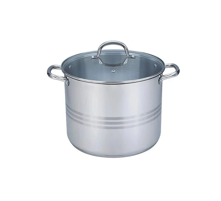 -Ollas en Acero Inoxidable c/Tapa de vidrio de diferentes Capacidades T&K- ZONA CHEF
