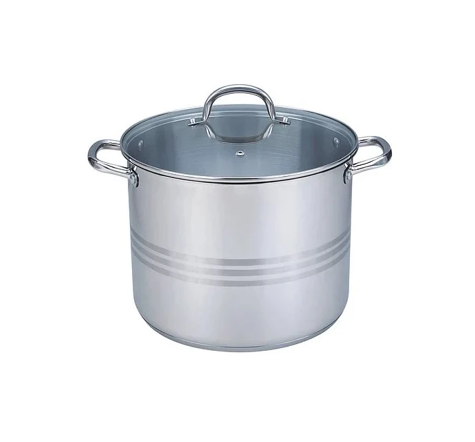 -Ollas en Acero Inoxidable c/Tapa de vidrio de diferentes Capacidades T&K- ZONA CHEF