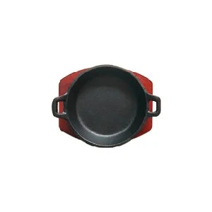 Plato Redondo Con Orejas Y Base. Set 2 Piezas Hierro Fundido 6 Pg BWTH ZONA CHEF