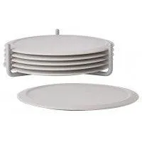 ZONE glasonderzett.m.houder 6dlg SINGLES warm grey ZONE222372057
