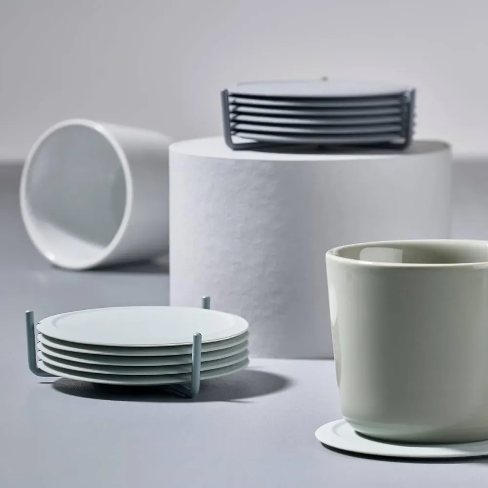 ZONE glasonderzett.m.houder 6dlg SINGLES warm grey ZONE222372057