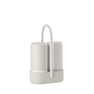 ZONE menageset 3dlg peper-&zoutvat&houder SINGLES grey ZONE 22p032 abs/metal 65x33xh89mm