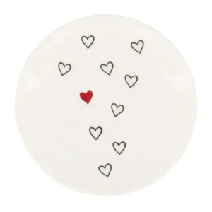 Zusss Dessertbordje hartjes wit/zwart/rood
