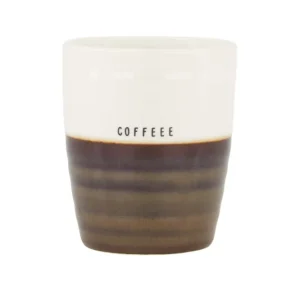 Zusss Koffiemok Coffee wit/bruin wit/beige Mokkabruin