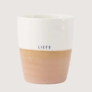 Zusss Koffiemok Liefs wit/roze
