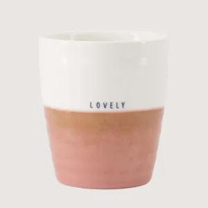 Zusss Koffiemok Lovely wit/donkerroze