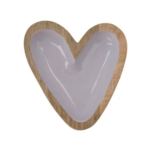 Zusss Kommetje hout hartvorm grijsblauw