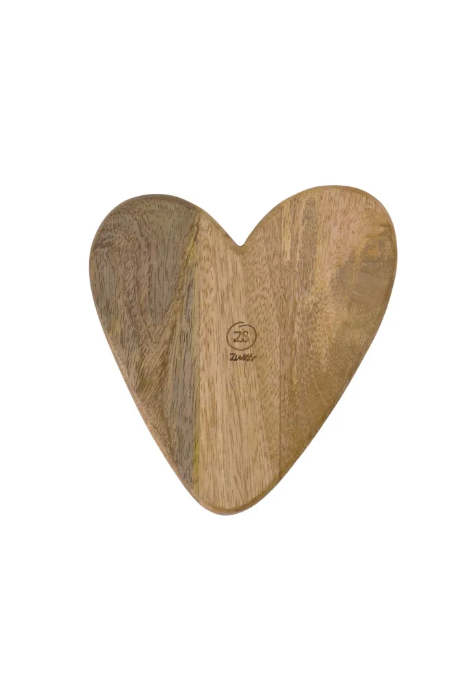 Zusss Kommetje hout hartvorm grijsblauw