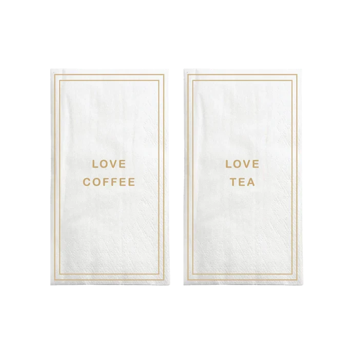 Zusss Servetten rechthoekig -love Coffee/tea