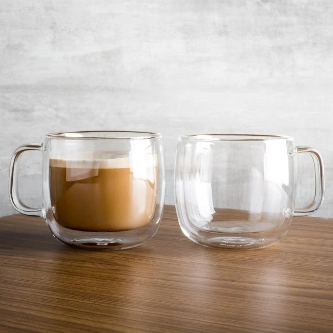 Zwilling Sorrento Plus dubbelwandig glas met greep cappuccino - set van 2