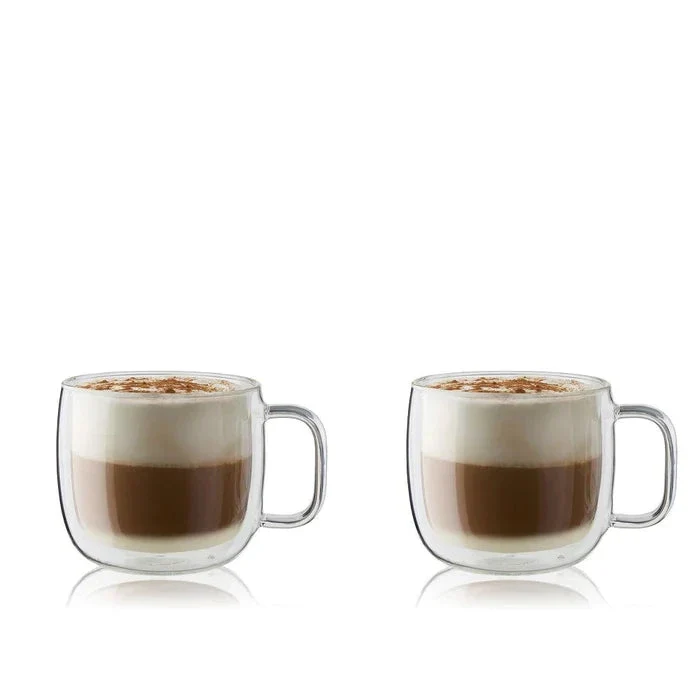 Zwilling Sorrento Plus dubbelwandig glas met greep cappuccino - set van 2