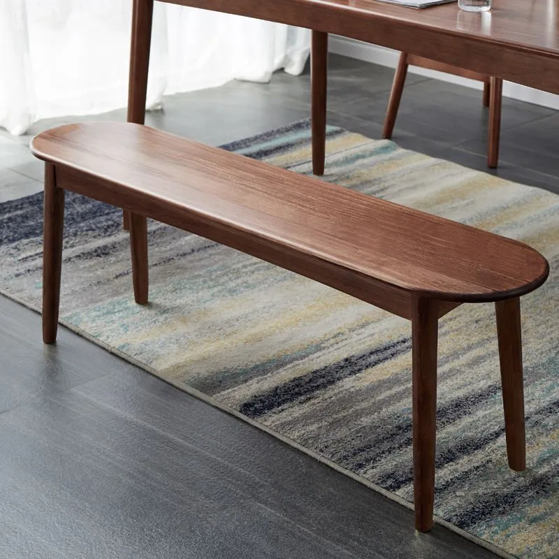 11.8" Wide Modern Seating Bench Massief Wood Oval Bench Legs 39