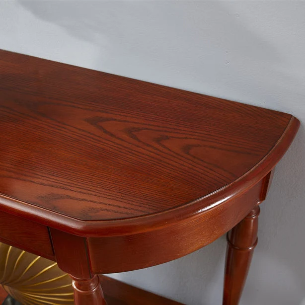 11.8" W Wood End Table Storage Half Moon Mid-Century Strak Console Table 31l