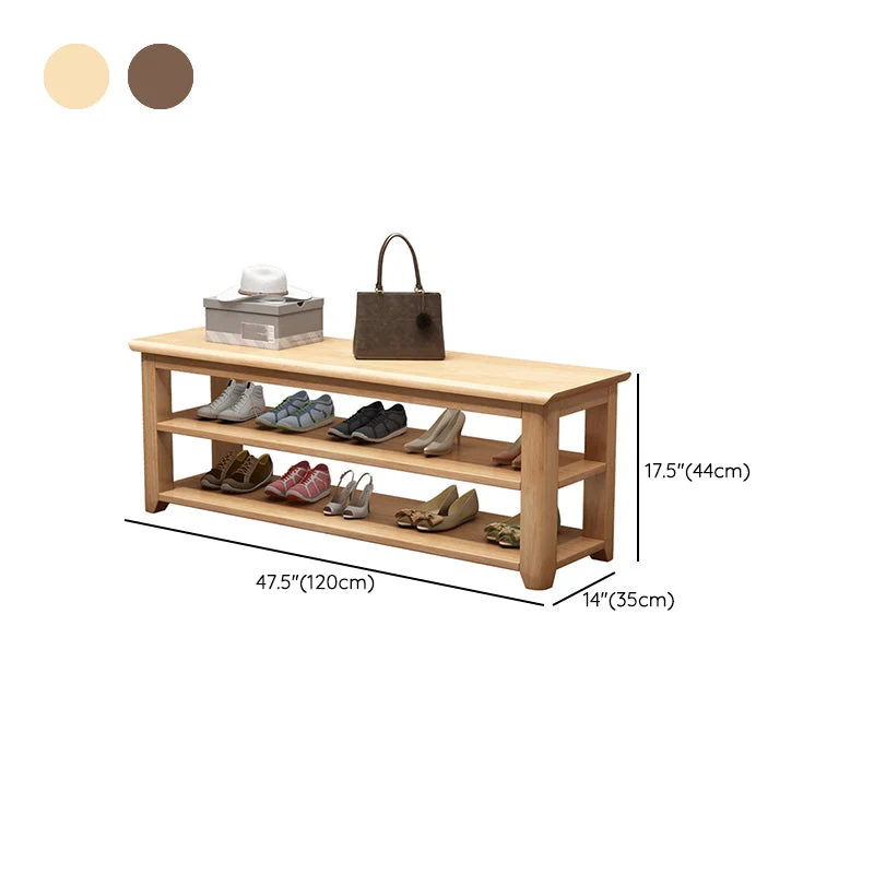 13.65-inch Width Hedendaags Entryway Bench Solid Wood Seating Bench Storage 23