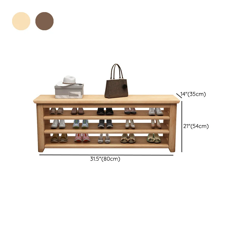 13.65-inch Width Hedendaags Entryway Bench Solid Wood Seating Bench Storage 23