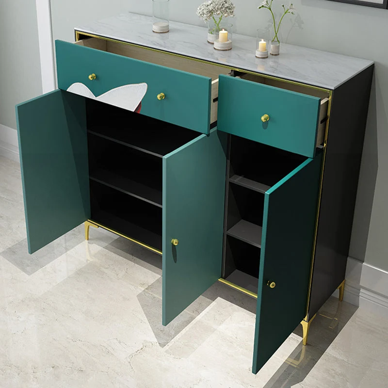 47.5"L Wood Dining Room Sideboard Cabinet Contemporain Credenza Storage and Drawer Dark