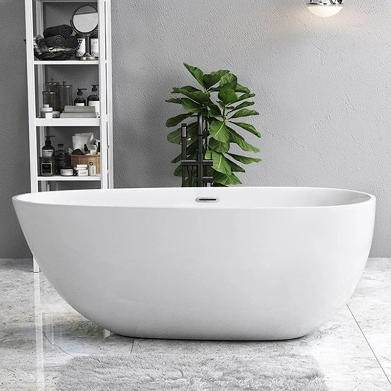Actueel Acrylic Bathtub Freestanding Soaking Bathtub Drain Bath Tub White