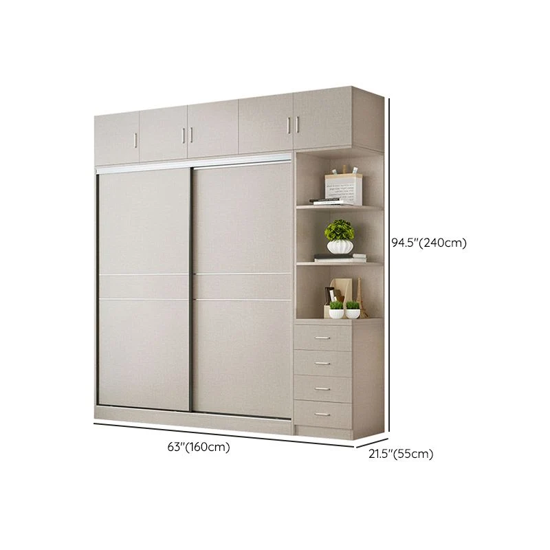 Actueel Artificial Wood Wardrobe Freestanding Wardrobe Sliding Doors Living Room 39l