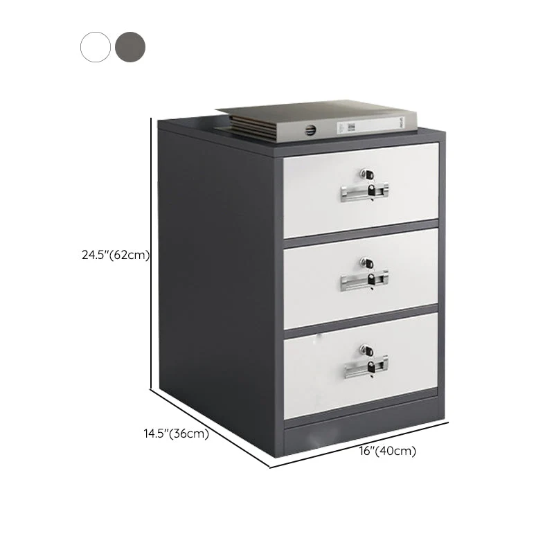 Actueel Cabinet Steel Locking Drawers Storage Filing Cabinet Office White