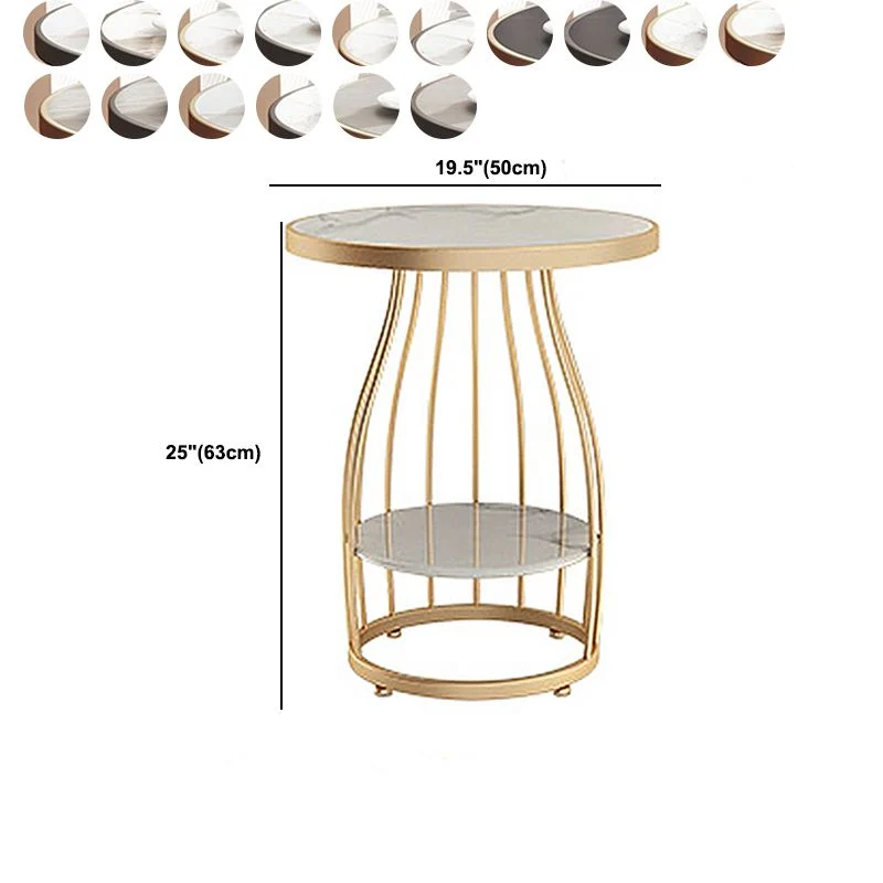 Actueel Frame Side Table Slate Round Sofa End Table Storage