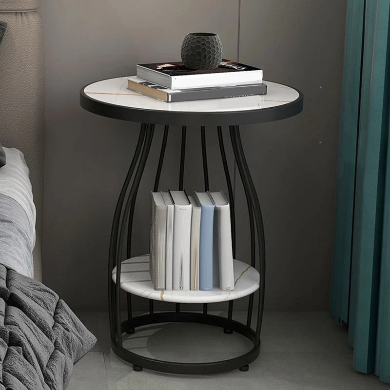 Actueel Frame Side Table Slate Round Sofa End Table Storage
