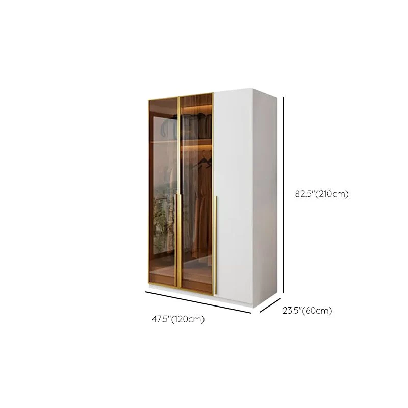 Actueel Freestanding Wardrobe Wood Frame Wardrobe Tempered Glass Doors 31
