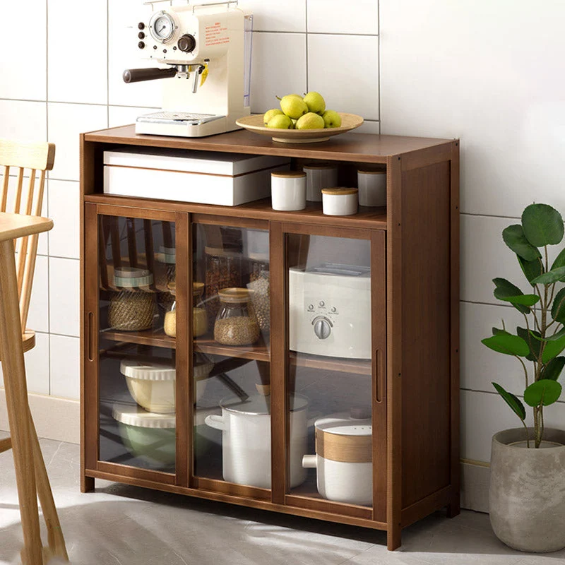 Actueel Sliding Doors Dining Server Wood Sideboard Open Storage 34l