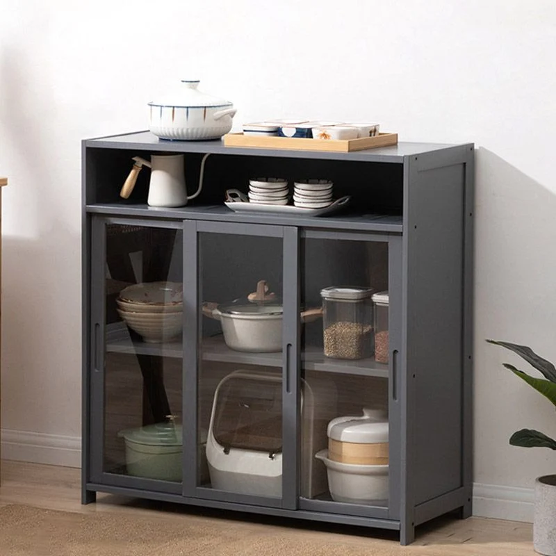 Actueel Sliding Doors Dining Server Wood Sideboard Open Storage 34l