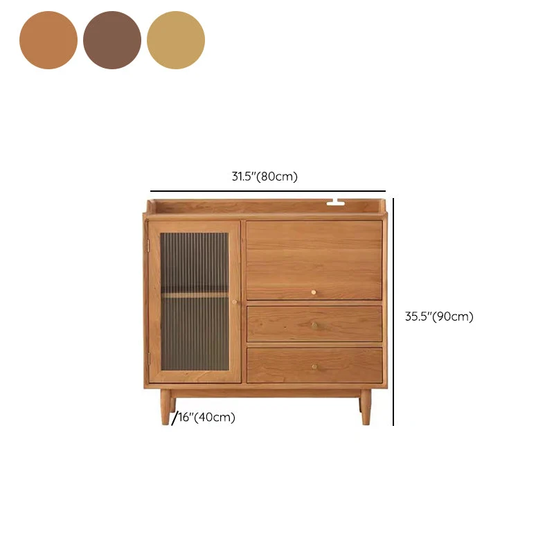 Actueel Solid Wood Glass Doors Sideboard Cabinet Cabinets and Drawers 31l