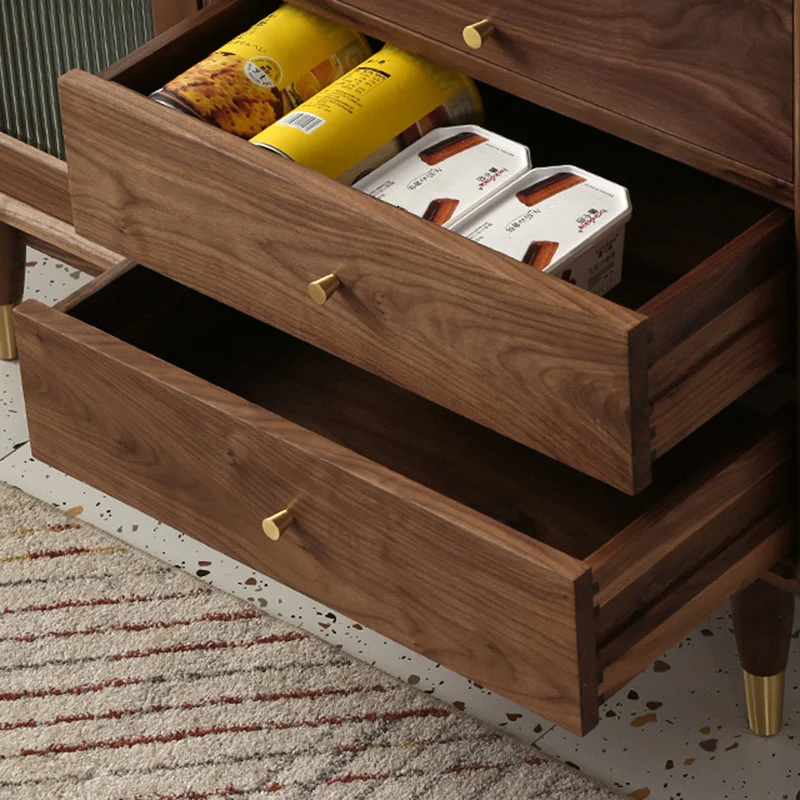 Actueel Solid Wood Glass Doors Sideboard Cabinet Cabinets and Drawers 31l