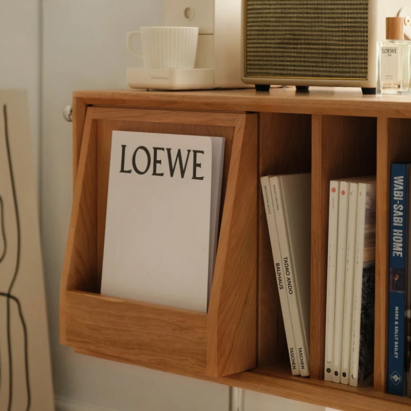 Actueel Style Solid Wood Bookshelf Closed Back Bookcase Door Black