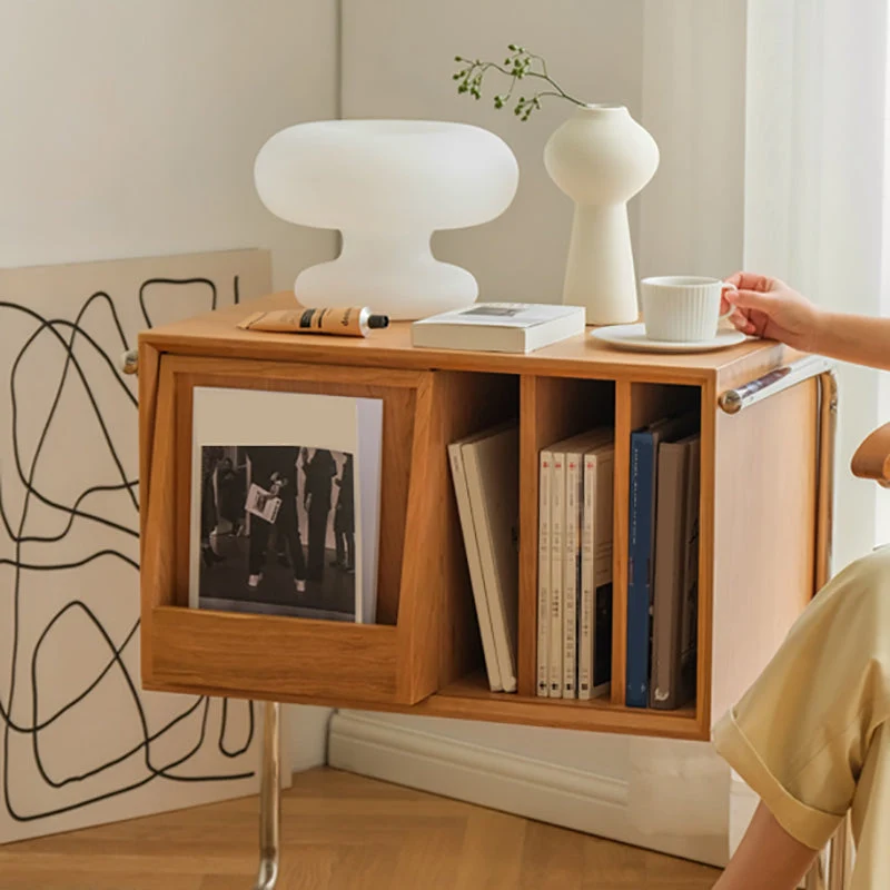 Actueel Style Solid Wood Bookshelf Closed Back Bookcase Door Black