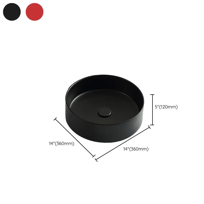 Actueel Vessel Bathroom Sink Round Porcelain Overflow And Drain Assembly Vessel Sink 14l