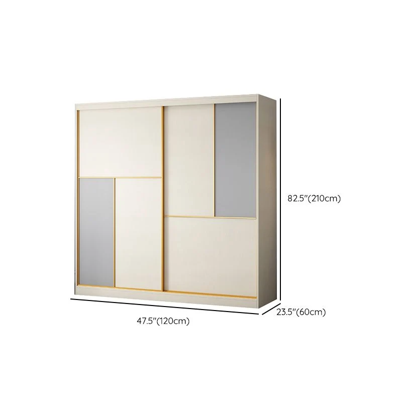 Bedroom Sliding Doors Storage Cabinet Coastal Style Houtsoort Wardrobe 47l