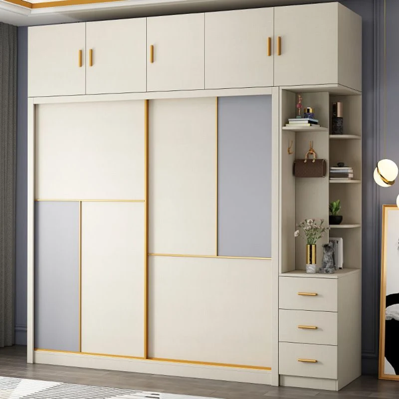 Bedroom Sliding Doors Storage Cabinet Coastal Style Houtsoort Wardrobe 47l