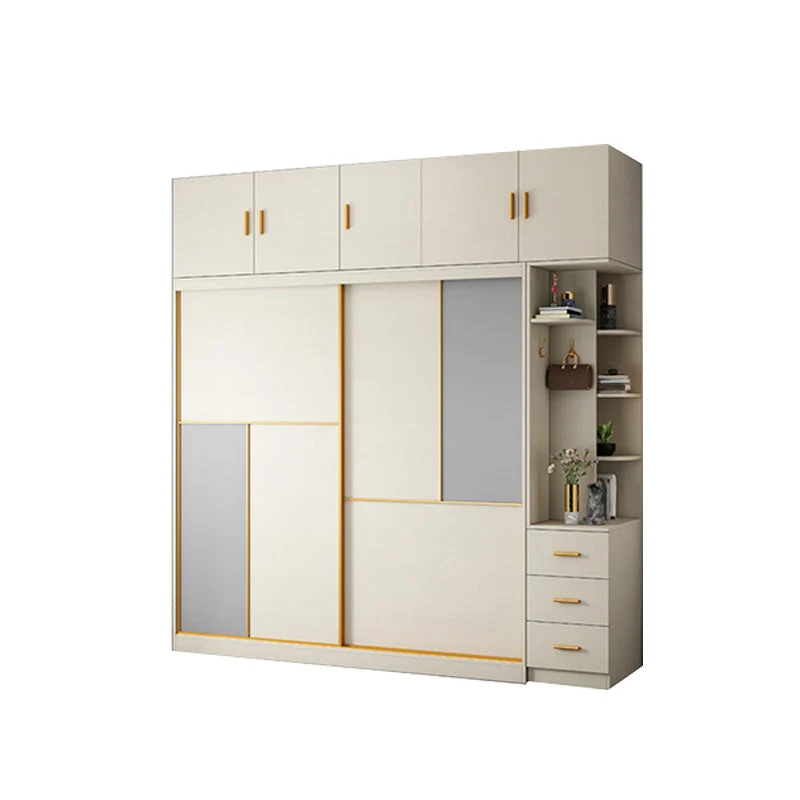 Bedroom Sliding Doors Storage Cabinet Coastal Style Van hout Wardrobe 47l