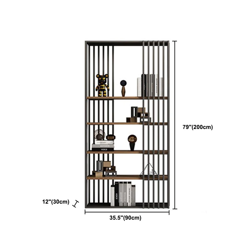 Black Iron Frame Bookshelf Actueel Open Storage Bookcase Multi Shelves 31